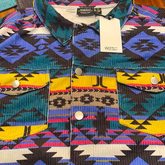 WESC Cord Trucker Blanket Print( Gorgeous Unisex Multi Color Jacket - Picture 7 of 12